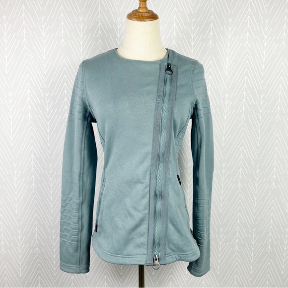 ATHLETA MOTO JACKET, Full Zip in Minimalistic Gray. - Picture 7 of 10